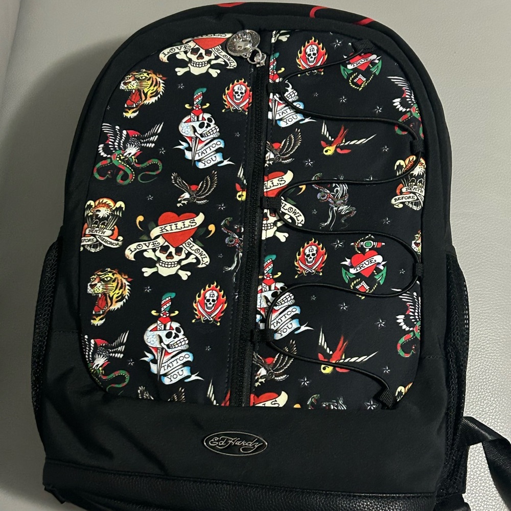 Ed Hardy Multicolor Tattoo Design Backpack